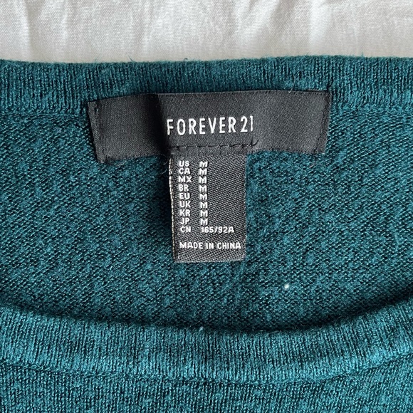 FOREVER 21 3/4 length teal sweater - Picture 4 of 7
